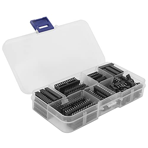 IC Chip Socket,66Pcs IC Chip Socket Flat Pin DIP Integrated Circuit Components Assortment Kit 2.54mm - Thumbnail 3