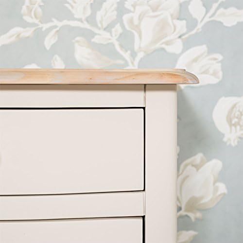 Juliette Shabby Chic Bedside Table with 3 drawers and crystal handles - Champagne. FULLY ASSEMBLED