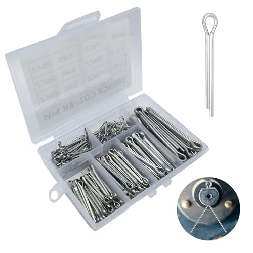 260 Pezzi Coppiglie Spaccate Cotter Pin, Copiglie Acciaio Inox, Coppiglia
