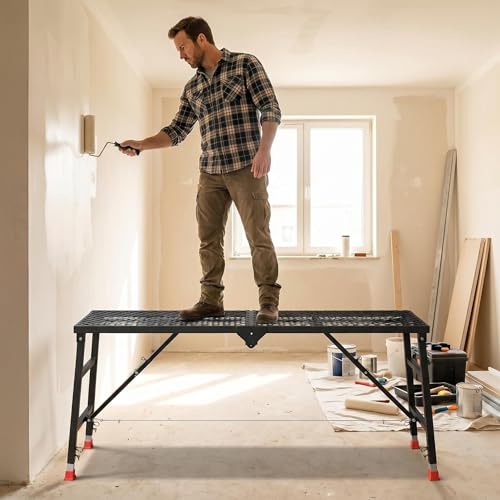 CQHAWAQ 71x16x61 Foldable Scaffolding Platform, Steel Work Platform by CQHAWAQ - Used condition - Image 7