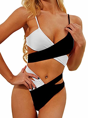 Lilosy-Sexy-Wrap-Cutout-Color-Block-Bikini-High-Cut-Brazilian-Swimsuit-Set-2-Piece