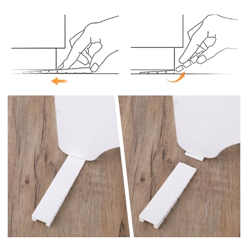 Image of JJUNW 20 Pcs Toilet Shims, Furniture Window Plastic Leveling Shims, Cut to Size Trapezoidal Balancing Feet for Wobbly Toilet Fix, Load-Bearing Wedges, Tables, Doors and Windows (White, 3.8inch)