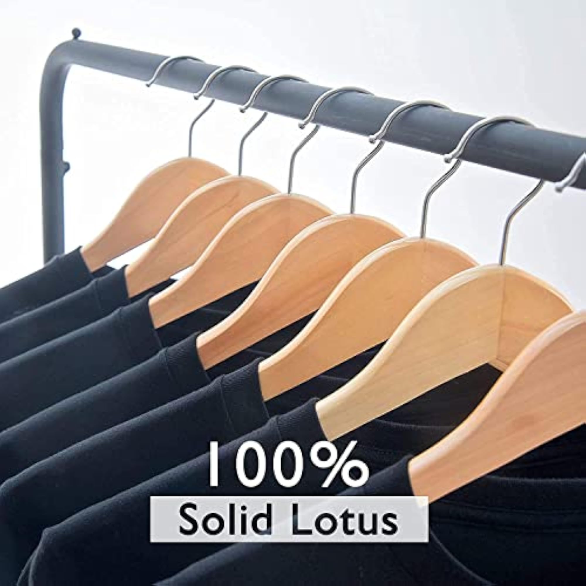 Wooden Hanger for Clothes Hanging, Non-Slip Bar