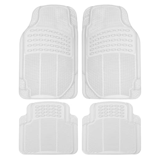 BDK 4-Piece Rubber Transparent Clear Floor Mats Heavy Duty for Front & Rear Car Truck Van SUV, All Weather Protection, Universal Fit