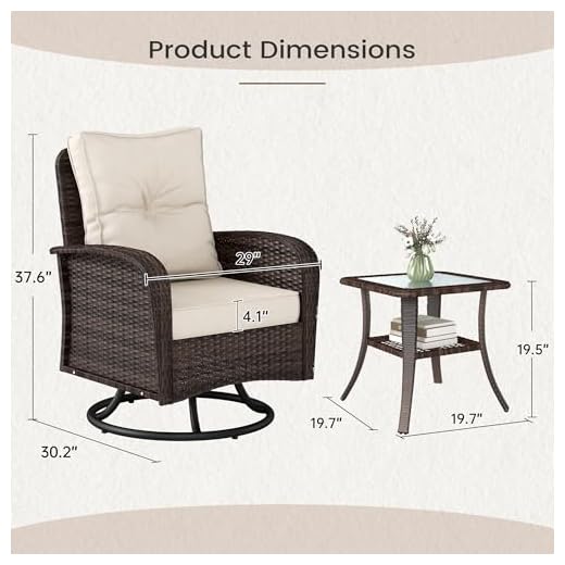 Kromax Outdoor Glider Chair Set with Table