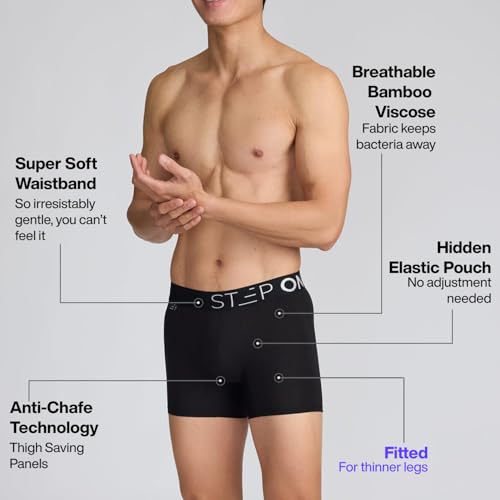 STEP ONE Mens Underwear Trunk Briefs, 5 Pairs, Viscose from Bamboo Underwear, Moisture Wicking 3D Pouch + No Ride Up Trunks3