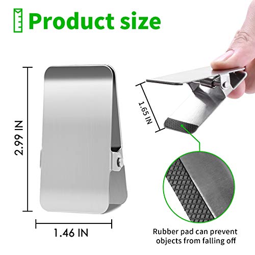 Stainless Steel Chip Clips,Long Heavy Duty Chip Clip for Record Text,DIY Clips for Office Kitchen School,for Paper/Food/Photo/File (6Pack),BURLIHOME - Thumbnail 5