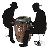 Creative Arcades Full-Size Commercial Grade Wine Barrel Style Pub Arcade Machine | Standard/Medium/Large | Classic Games | 2 Sanwa Joysticks | 2 Stools (Medium, 412 Game, 19" Screen, Wood Finish)