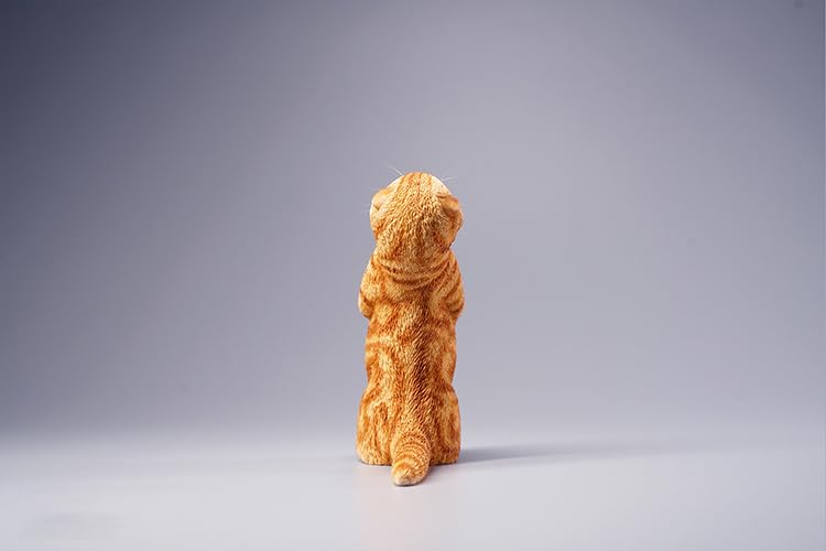 Statue de chat debout AMITD en polyrésine avec détails intriqués déco
