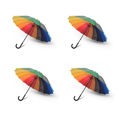 Parapluie arc-en-ciel pliable léger en polyester haute densité de 98 cm de diamètre