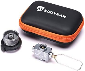 SOOYEAH Gas Refill Adapter,Isobutane Fuel Refill,Isobutane Canister Shifter,Lindal Valve Canister Shifter,Gas Saver Plus,Air Vent Function,Backpacking Camping Stove Adapter