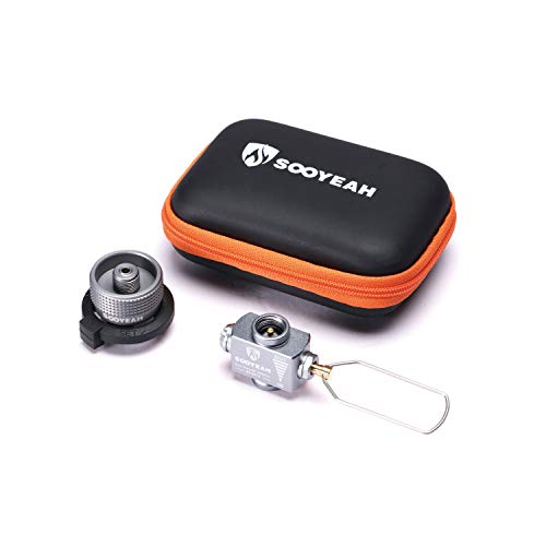 SOOYEAH Gas Refill Adapter Isobutane fuel refill Isobutane Canister Shifter Lindal Valve Canister Shifter Gas Saver Plus Air Vent Function Backpacking Camping Stove Adapter