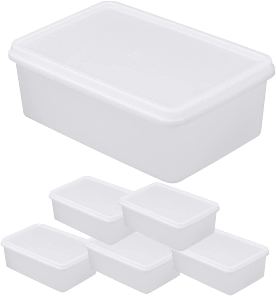 6pcs Plastic Food Containers 0.5l Stackable Airtight Fridge Box Set