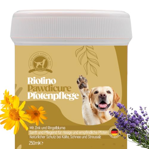 Riolino Pawdicure Pfotenbalsam für Hunde – Natürliche Pflege gegen trockene & rissige Pfoten – Schützend, heilend & feuchtigkeitsspendend – Sanfte Pfotenpflege für jeden Tag – 250 ml