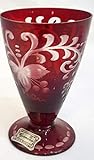 besondere Geschenksidee Oberstdorfer Glashütte Egermann Weinglas antik, geschliffen Wein, Sherry, Glas Böhmisches Glas Rubin rot Antik Glas Sammler Glas gebraucht Zustand wie neu Höhe ca. 9,5 cm