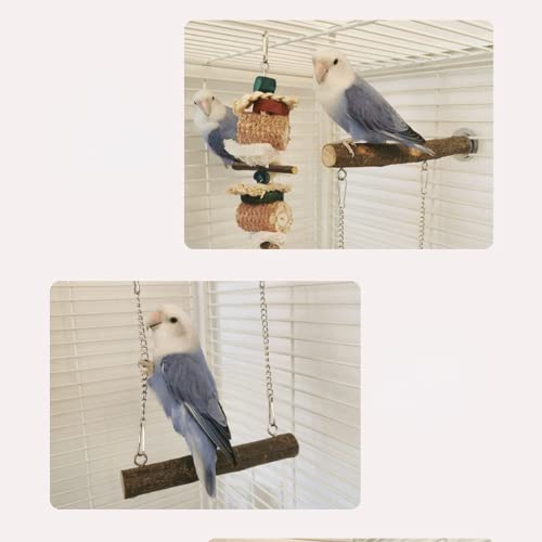 Bird Perches Cage Toys Parrot Wooden Swing With Perch Play Gyms Exercise Stands With Acrylic Wood Swing Ferris Wheel Chewing For Animals Green Cheeks, Baby Lovebird, Chinchilla, Hamster Budgie #TOP4
