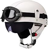 🚩Ambito di applicazione: Questo casco da moto è adatto ad adulti, adolescenti, uomini e donne. Moto, ciclomotori, biciclette, cruiser, elicotteri, scooter, skateboard.