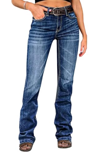 Women's Jeans Boyfriend Jeans High Stretch Denim Classic Five Pocket Navy Bootcut Benim