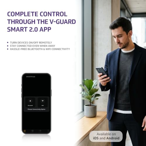 Image of V-Guard 16 A Smart Plug with Bluetooth and WiFi Connectivity | Voice Control using Google Home and Amazon Alexa | Supports iOS and Android | 1 Year Product Warranty from V-Guard | White