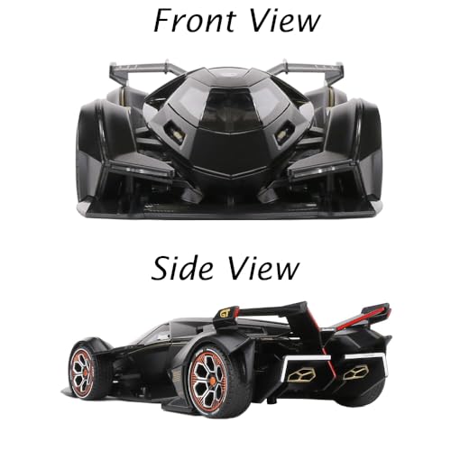 Modelo de coche deportivo Lambo V12 escala 1:22 negro miniatura 5