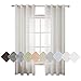 MIULEE Cortinas de Lino Cruzada Visillo Translucido Poliester de Dormitorio Moderno Transparente Color Puro para Ventana Sala Cuarto Habitacion Comedor Cocina Salón 2 Hojas 140x145 cm Blanco
