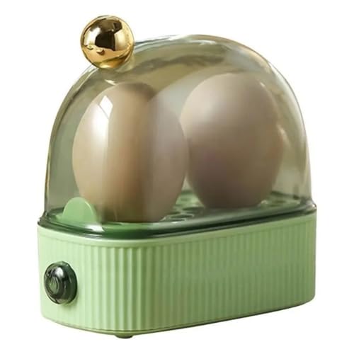 Harewtwy Hervidor de Huevos Eléctrico Automático, Hervidor Rápido de Huevos, Máquina de Desayuno, Hervidor de Huevos Multifunción para 2 Huevos, Enchufe Europeo, Color Verde.