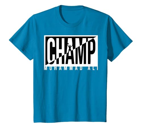 Muhammad Ali - Champ Black and White T-Shirt, Youth, Sapphire Blue, X-Small