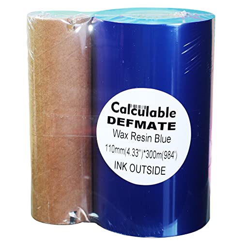 Cintas de transferencia térmica de cera/resina azul 110mm x 300M para etiquetas de alta duración