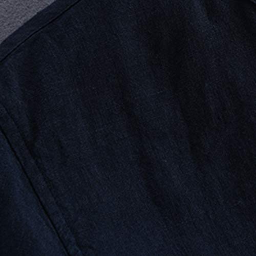 Blusa longa de manga com botão camisas masculinas vintage cor linho retrô camisas masculinas camiset