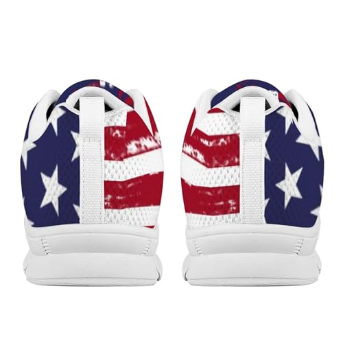 Image of Jeiento American Flag Shoes Men's Fashion Sneaker Sports Running Shoes Causal Travel Walking Flat Shoe Breathable