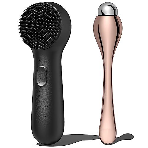 NågraCoola Silicone Face Scrubber, NågraCoola CLIE 2.0 Facial Cleansing Brush, Rechargeable, Waterproof Face Scrub Brush for Cleansing, Exfoliating, Massaging, Electric Facial Exfoliator for Women and Men-Russet
