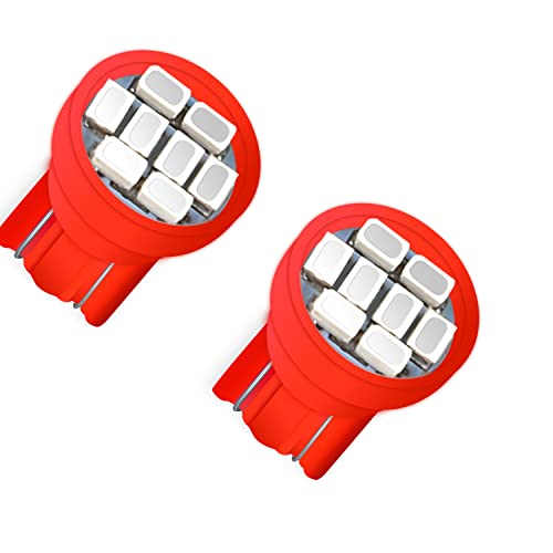 Pack 10 Bombillas LED T10 194 168 Rojas miniatura 2