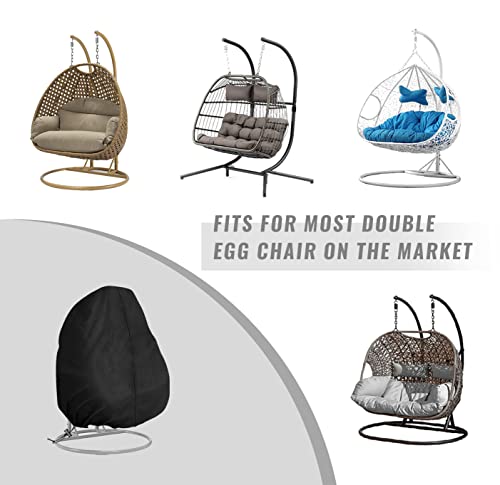 Pateric Egg Chair Cover Double 420D Oxford Patio Hanging Egg Chair Cover 91X80 Inch Durable Waterproof Outdoor Porch Wicker Egg Swing Chair Cover With Zipper #TOP5