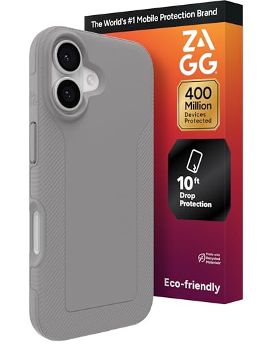 ZAGG Luxe Snap Phone Case for iPhone 17 - Gray, Durable Graphene for Drop Protection (10ft/3m), Slim Lightweight Design, MagSafe Compatible