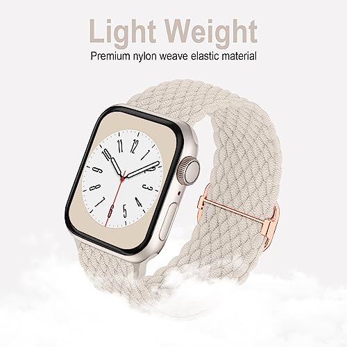Braided Solo Loop Compatible with Apple Watch Band 38mm 40mm 41mm Women Men, Adjustable Stretchy Bands Elastic Sport Wristbands for iWatch Series 11 10 9 8 7 6 5 4 3 2 1 SE 3 - Thumbnail 2