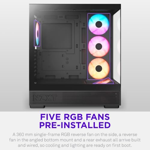 NZXT S5 RGB Deluxe Compact ATX Mid-Tower PC Case - Black — 사진 3