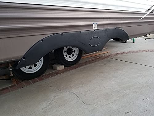 Jmtaat New Pair Left+Right Tandem Trailer Fender Skirt Compatible With Rv Campers And Trailers - Black #TOP2
