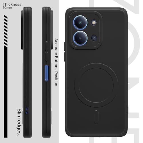 Image of Pikkme Back Cover for Redmi 15C 5G Soft Matte Silicone Mag-Safe Design (Mag-Safe Not Support) Camera Protection | Slim Fit Bumper Cover (Black)
