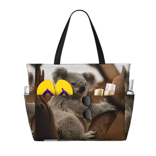 Sac de plage Koala grand sac fourre-tout bandoulière femme tissu