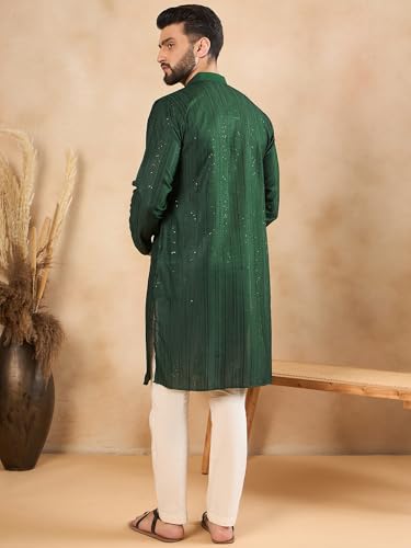 Image of Amazon Brand - Tavasya Men Linen Traditonal Regular Kurta