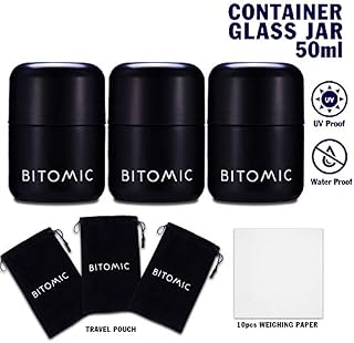 BITOMIC Herb Container Glass Stash Jar for Food, Spices, Weed & Cannabis Jar