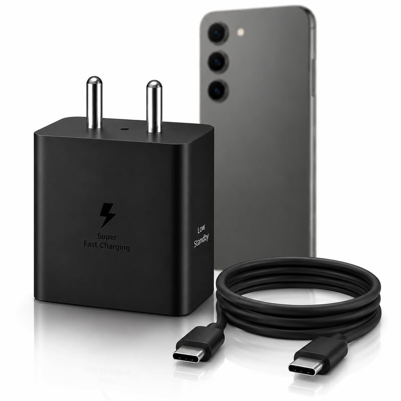 Image of 45W USB C Super-Fast Charging Adapter with Type-C to C 1 Meter Cable PD 5.0 Wall Charger Compatible with Samsung Galaxy S23, S24, S25, S26, S25, S24, S23 Ultra, Z Fold6, Z Flip6, 45watt USB-C Adapter