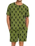 SWOMOG Mens Pajamas Set Summer Sleepwear Short Sleeve Pjs Set Soft 2 Piece Lounge Set Comfy Loungewear with...