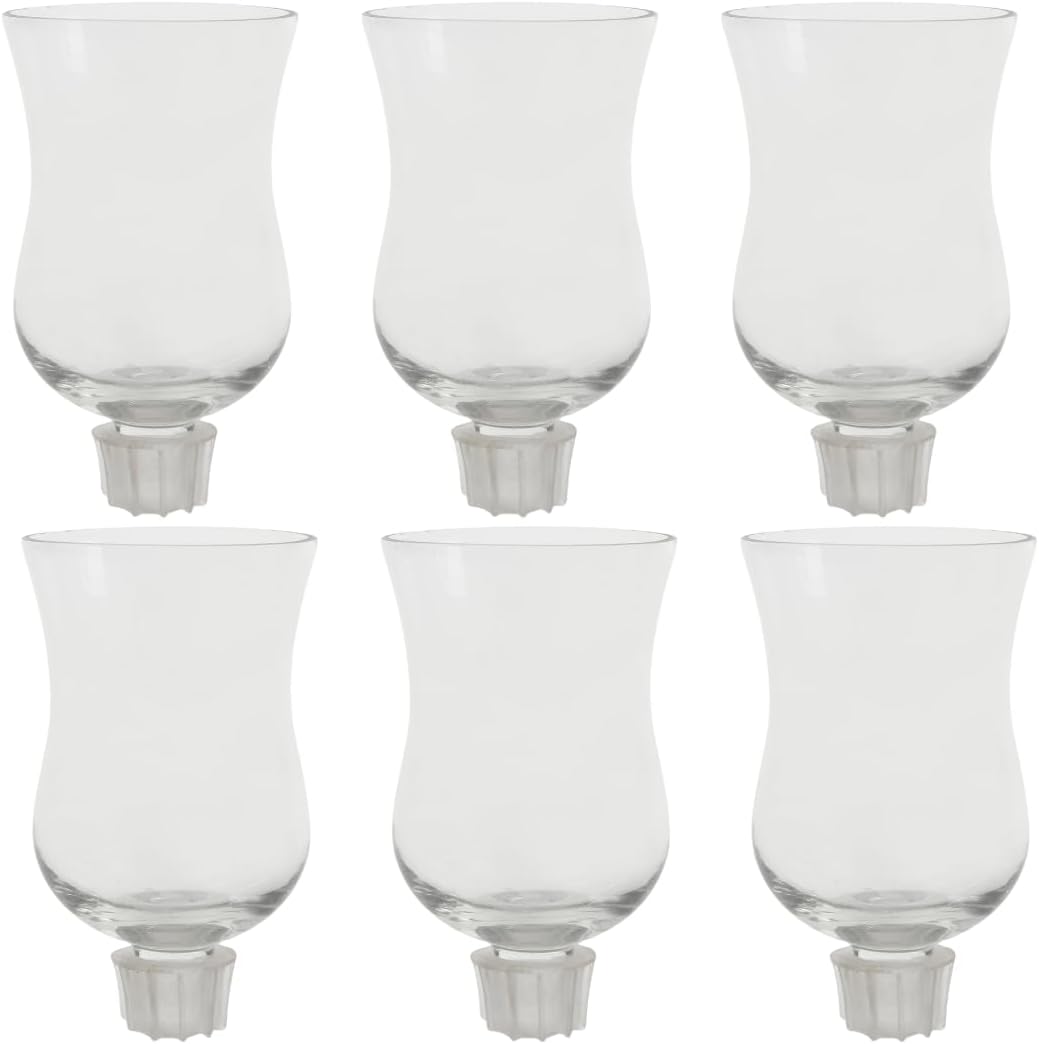 Koyal Wholesale Candelabra Hurricane Glass Shades, Bulk Set of 6 Peg Votive Holders (Clear, 5-Inch)