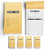 2-Part Carbonless Order Forms, Receipt Book with Duplicate Invoice Pads, 3.5x5.5 Inch Handheld for Small Business, 50 Sets, 200 Total Sheets