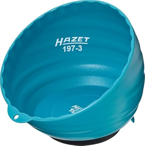 HAZET 197-3, średnica 150 mm, wykonana z lekkiego tworzywa sztucznego z solidnym, silnym magnesem - szczególnie praktyczna do przechowywania małych części, takich jak śruby