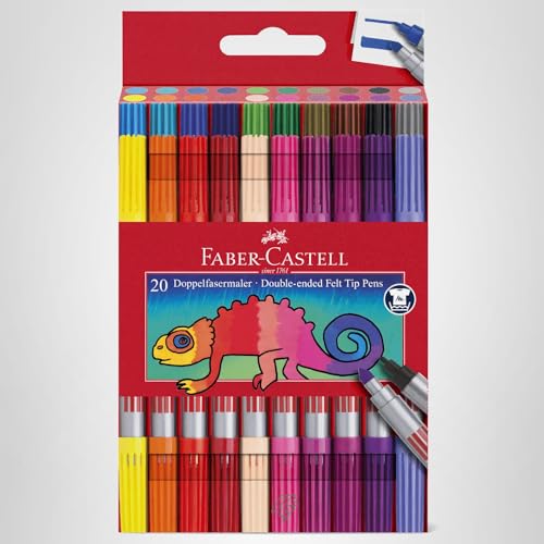 Faber-Castell - Filzstifte Set, 20 Doppelfasermaler