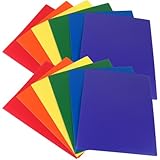 Evelots 2 Pocket Folders-Heavy Duty Plastic-Business Card Slot-Flexible-Set/12