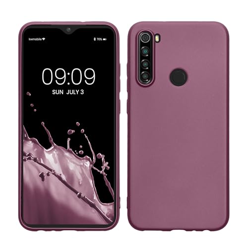 kwmobile Custodia Compatibile con Xiaomi Redmi Note 8 (2019/2021) Cover - Back Case Morbida - Protezione in Silicone TPU Effetto Metallizzato lavanda metallizzato