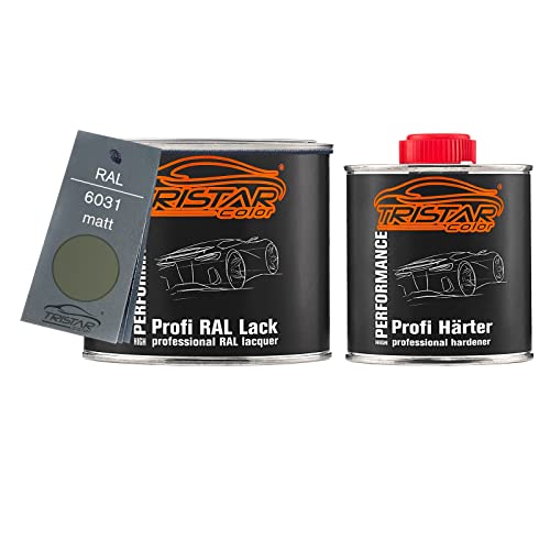 TRISTARcolor RAL 6031 Bronzegrün peinture automobile mate 2K, pot de 0,75 litre / 750 ml, durcisseur inclus